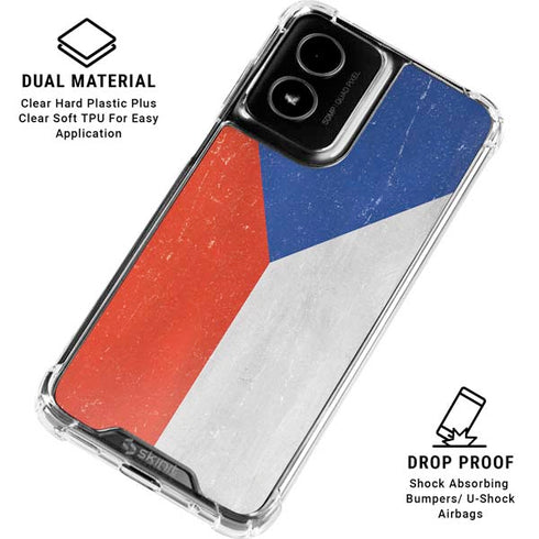 Czech Republic Flag Distressed Moto G Power 5G (2024) Clear Case